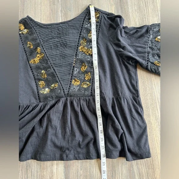 NWT Anthropologie Neale Sequin Peplum Top Sz XL Night Out Whimsigoth Renaissance - Picture 13 of 16